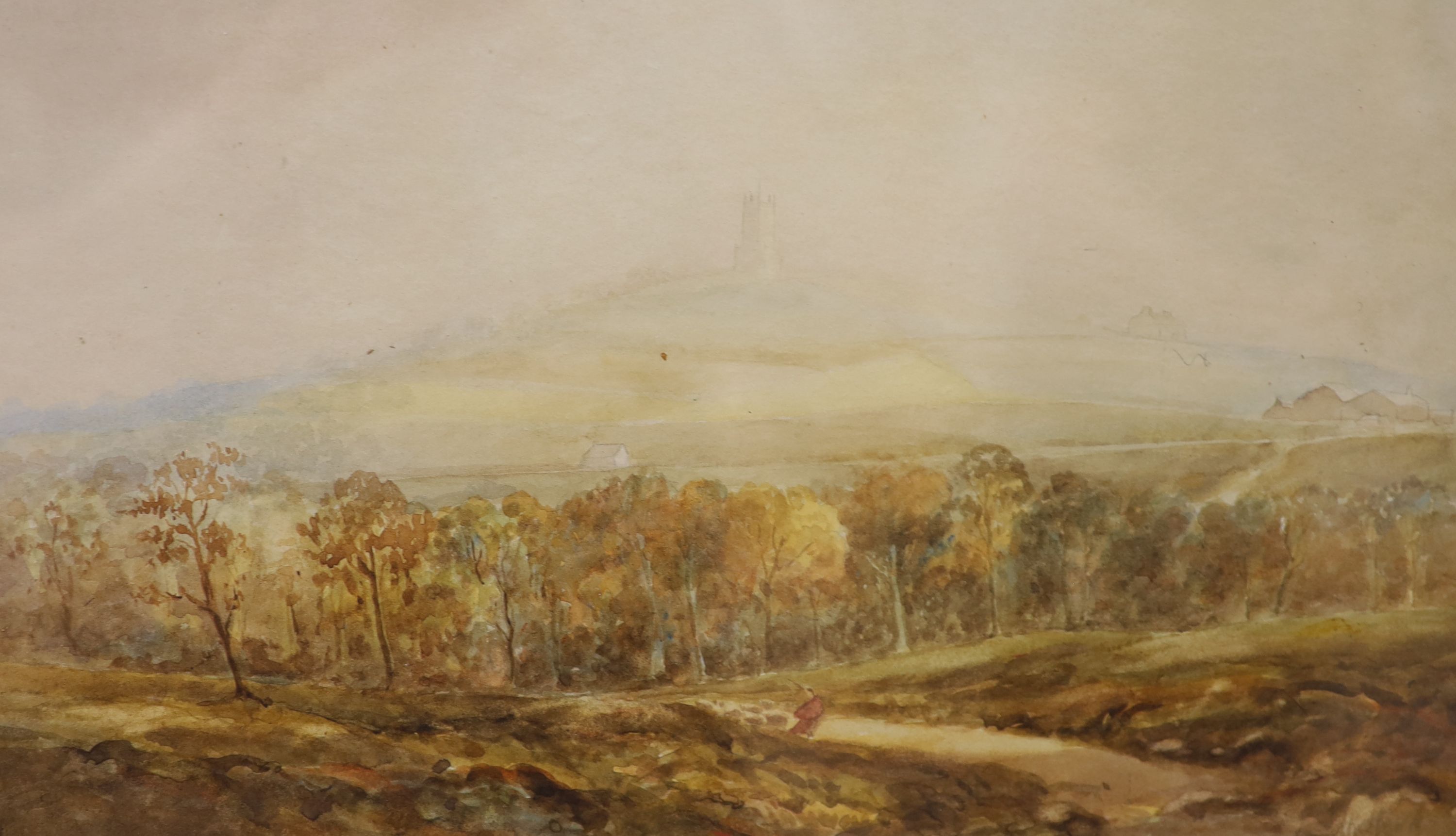 19th century English School, watercolour, Rosehill, The Seat of William Beckford, c.1804, 22 x 38cm
